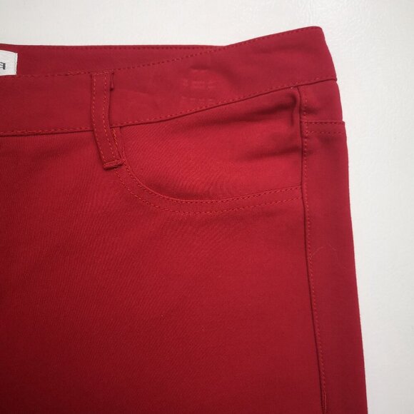 Santana Ladies Size 14 Red Straight Leg Button & Zipper Closure Pants - Picture 7 of 13